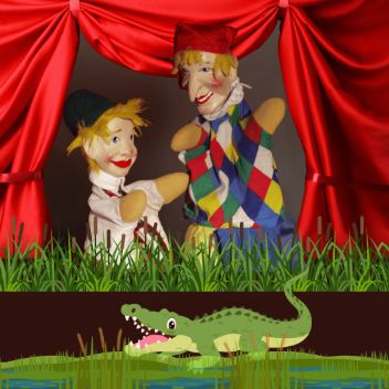 Een man ligt op de grond met een verbaasde gezichtsuitdrukking. Hij draagt elektroden en er liggen een reddingsring en een rode tas naast hem.