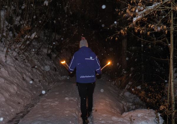 Scheffau_Fackelwanderung_Winter_Wald