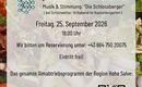 Ein Flyer für ein Oiningerfest in Krafttal Kelchsau beim Fuchs-Wirt. Es werden Musik und kulinarische Köstlichkeiten angeboten, dazu sind Reservierungen erbeten.