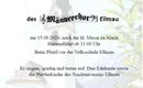 Einladung zu einem Gassenfest des Männerchores Ellmau. Die Veranstaltung findet am 15.08.2026 nach der Messe statt und bietet Musik, Essen und Getränke.