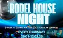 Eine Veranstaltung namens "Rodel House Night" mit House- und Techno-Musik. Die Termine sind der 08., 15. und 22. Januar 2026, von 18:30 bis 21:30 Uhr.
