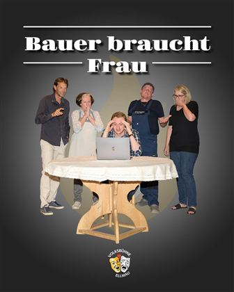Eine Gruppe von fünf Personen reagiert spontan auf eine Szene am Tisch. Eine Person sieht besorgt auf einen Laptop, während die anderen unterschiedliche Emotionen zeigen.