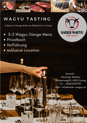 Exklusive Wagyu-Tastings in einer eleganten Location. Genießen Sie ein 3-5 Gänge Menü mit privatem Koch und besonderer Atmosphäre.