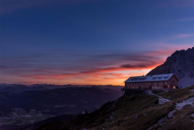 Ellmau_Gruttenhütte_Abendstimmung_Wilder_Kaiser
