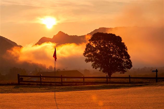 Golfclub Moarhof Walchsee Sonnenuntergang