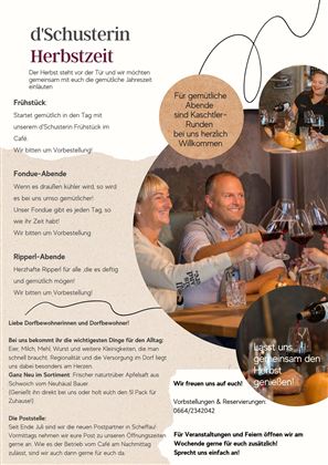 Inviting atmosphere in a restaurant with guests enjoying dinner. The image shows an autumn decoration and a friendly environment.