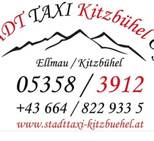 Ein Taxiunternehmen in Kitzbühel. Kontaktinformationen und Website sind angegeben.