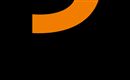 Ein stilisiertes Logo in orange und schwarz. Das Design ist modern und prägnant.