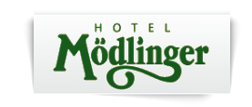 Das Logo des Hotels Mödlinger. Es zeigt den Namen des Hotels in einer eleganten Schriftart.
