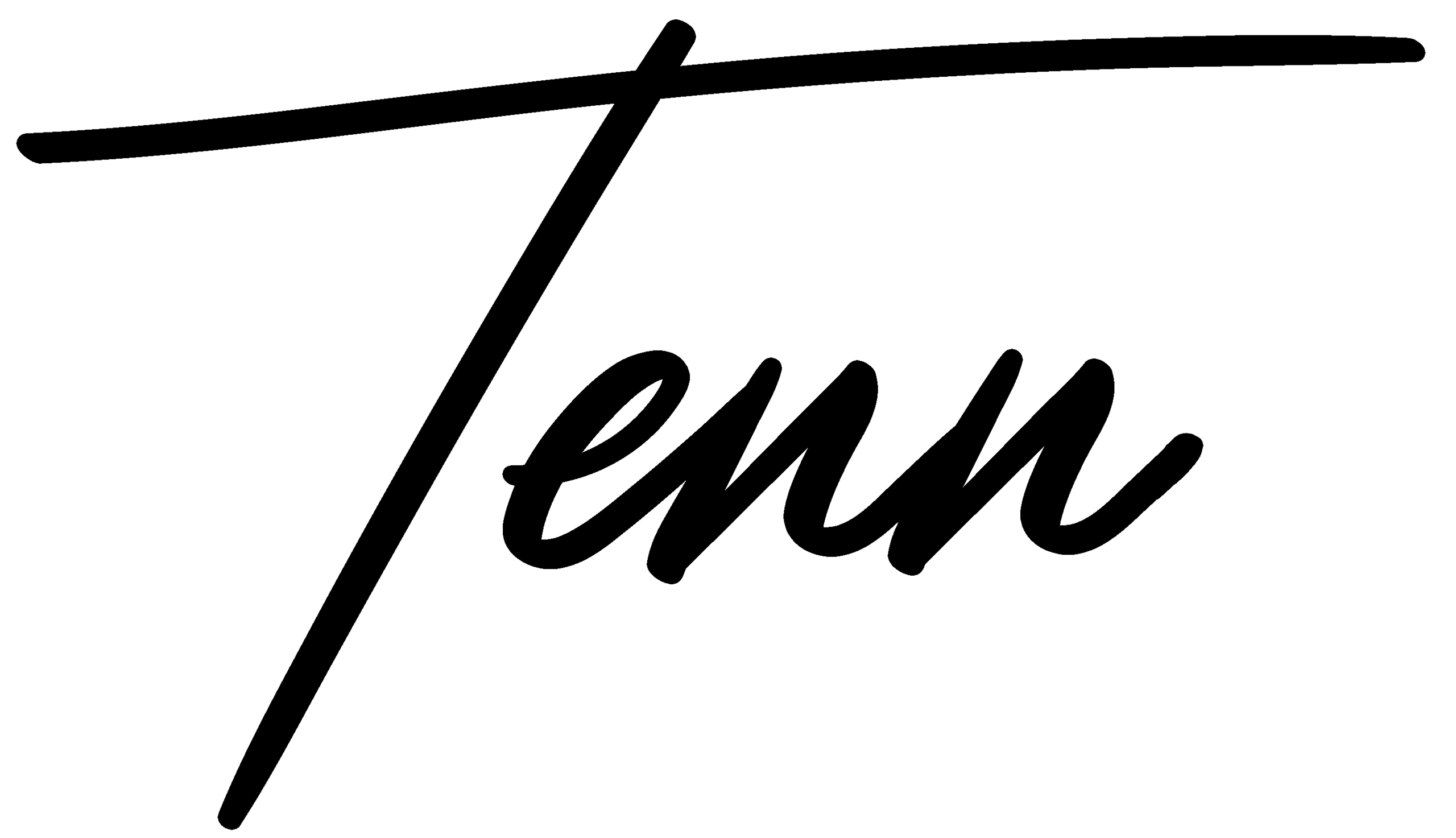 De afbeelding toont de tekst "Tenn" in een elegante, gebogen lettertype. Het is eenvoudig en modern.