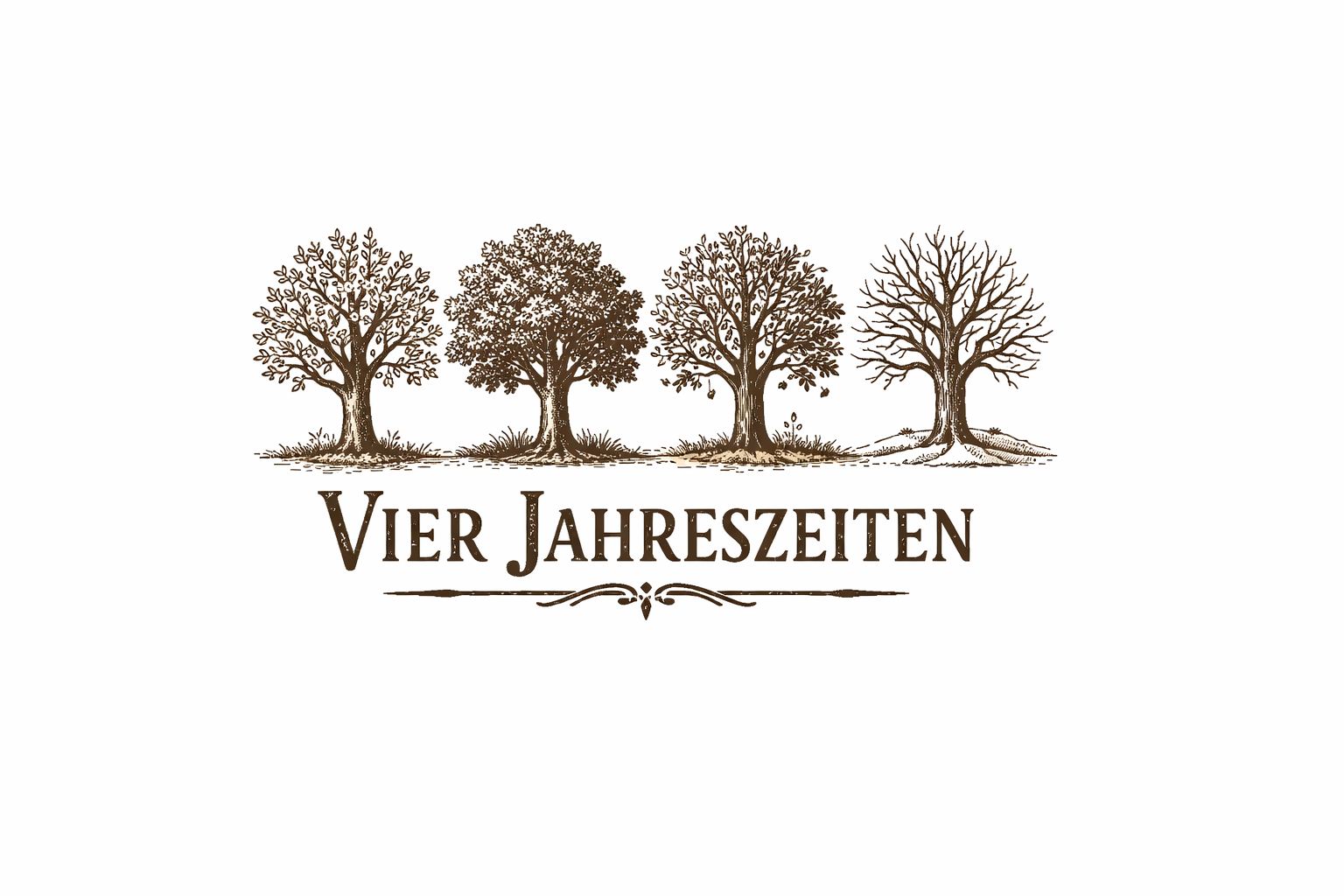 A logo with four trees representing the seasons. Below it is the inscription "Four Seasons".