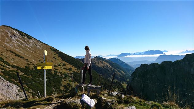 View below the Sonnwendjoch towards the Kaiser Massif