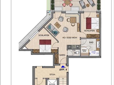 Apartamento, WC, salón/dormitorio