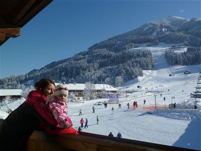 Appartement Choralpe Balkon zur Skiübungswiese