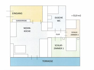 Appartement, douche, 2 slaapkamers