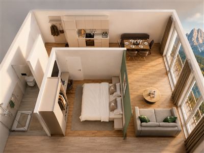 Penthouse-Apartment 1 Schlafzimmer​