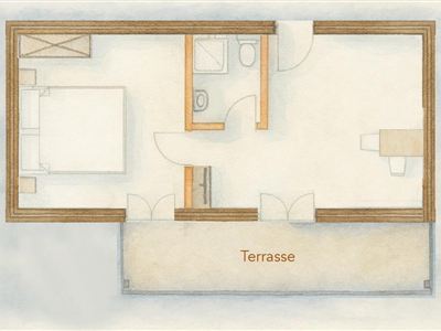 Appartement, douche, WC, 1 slaapkamer