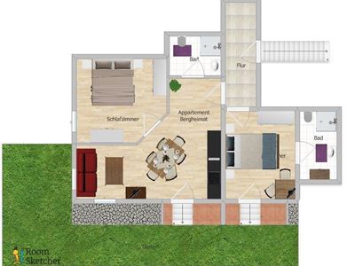 Skizze Gartenappartement