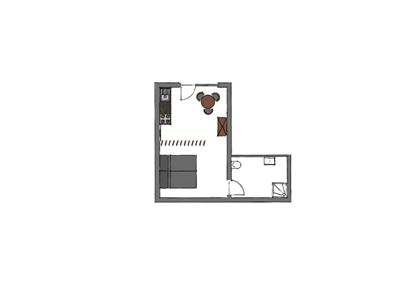 Apartmán, sprcha, WC, 1 místnost na spaní