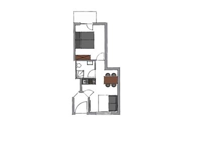 Apartmán, sprcha, WC, 1 místnost na spaní