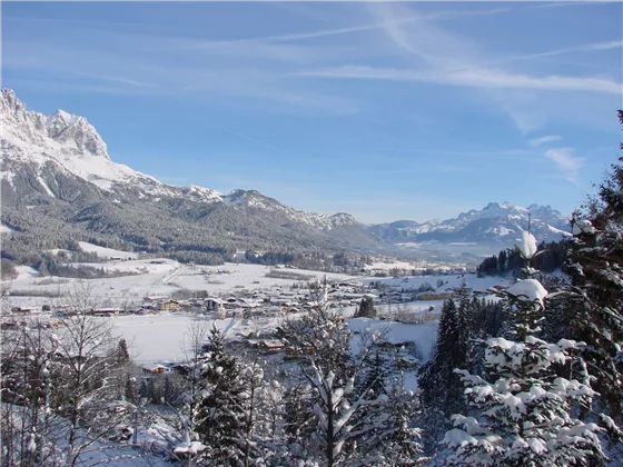 View of the village in winter