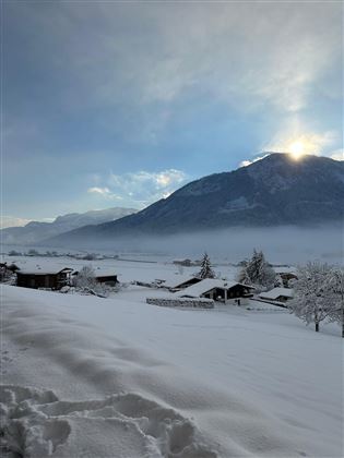 view from the balcony in winter