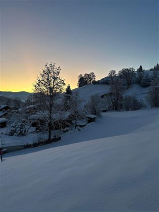 view from the balcony in winter