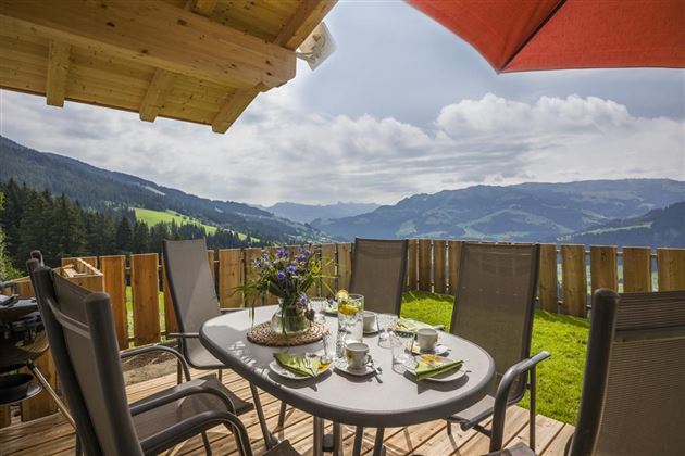 Chalet Alpenblick Terrasse Sommer