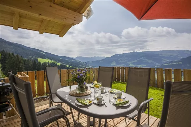 Chalet Alpenblick Terrasse Sommer