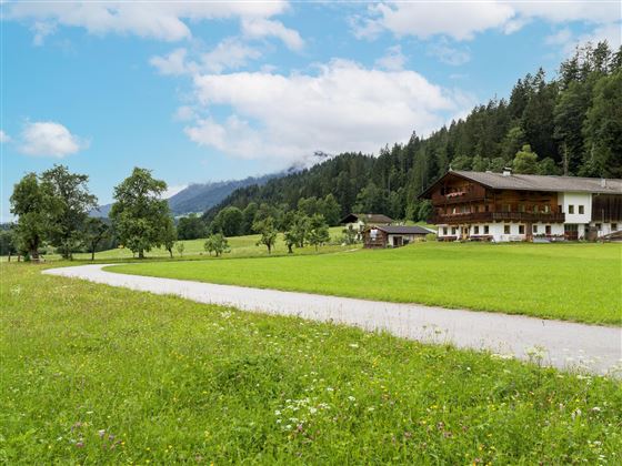 Ferienhaus am Erlachhof - Zufahrtsansicht