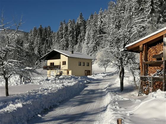 Ferienhaus im Schnee