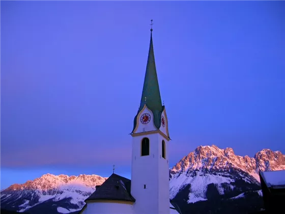 Church of Ellmau in the evening