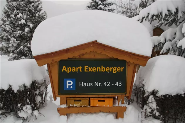 Parkplatz Tafel Winter