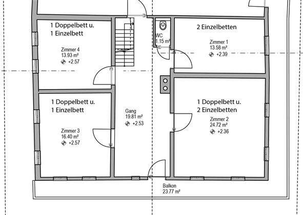 Plan Großmutters Haus Obergeschoss