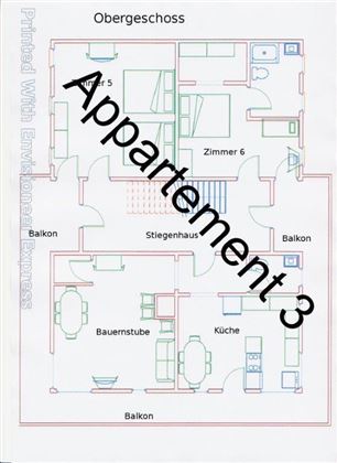 Plan Obergeschoß Villa Sonnberg