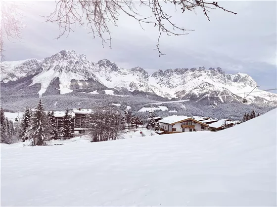 Skipiste direkt vorm Apartment