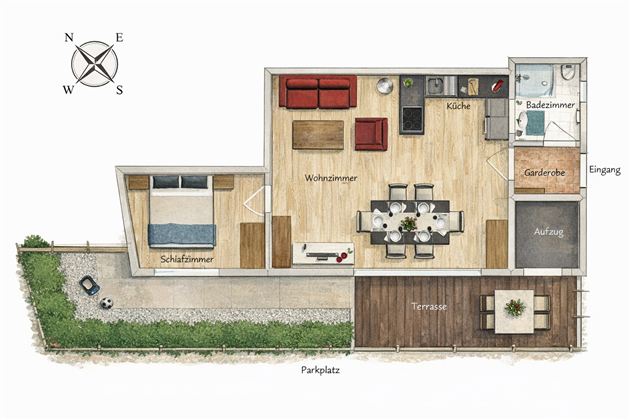 Skizze Sonnplatzl Appartement Westendorf