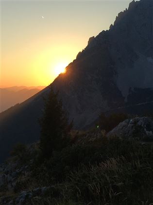 sunset hiking