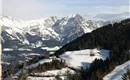 Blick auf Bergdoktorhaus und Wilder Kaiser