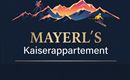 A stylized logo with mountains in the background. Below it is the inscription "MAYERL'S Kaiserappartement".