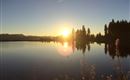 Wanderung zum Sonnenuntergang beim Speichersee
