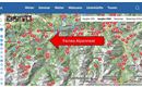 Eine Übersichtskarte mit verschiedenen Skigebieten und Wanderwegen. Der Punkt "Feines Alpengnest" ist hervorgehoben.