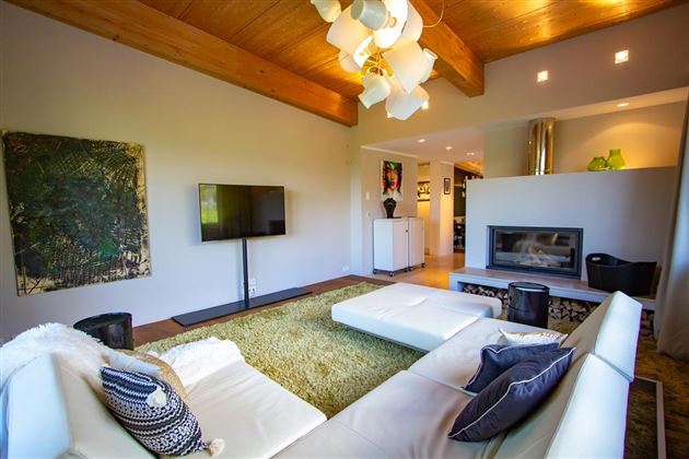 Wohnzimmer/ Flat TV, Kamin, Couch